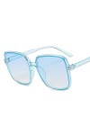 CSRP Nouveau carré Lunettes de Soleil Femmes Vintage Bleu Rose Clair lentille Lunettes de Soleil Femme Mode Rivet rétro Miroi