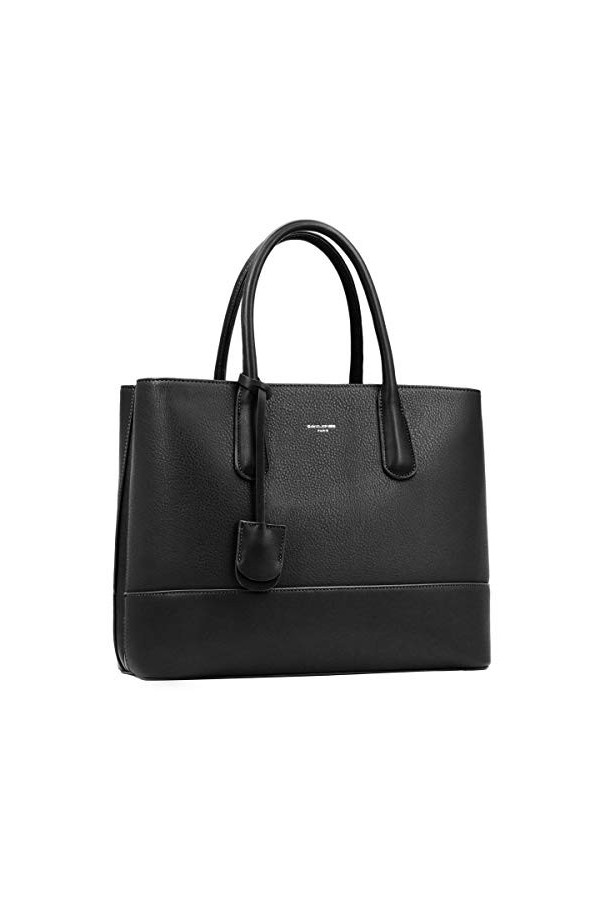 David Jones - Grand Sac à Main Femme Elegant - Sac PU Style Cuir Véritable - Cabas Fourre-Tout à 2 Compartiments Poches Multi