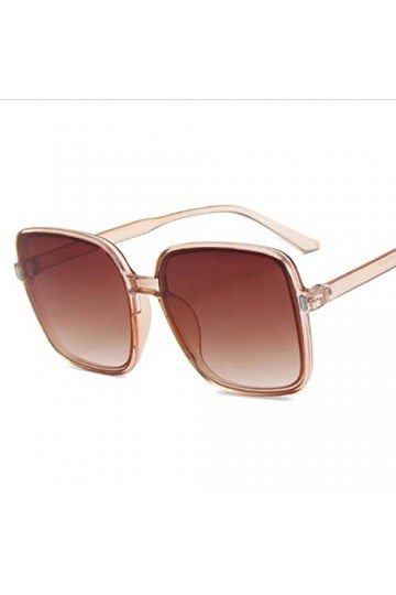 CSRP Créateur de Mode Lunettes de Soleil carrées Femme rétro Vintage dégradé Lunettes de Soleil Femme Verres Transparents-Mar