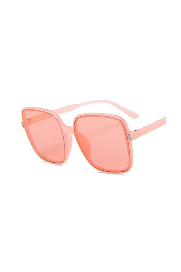 CSRP Créateur de Mode Lunettes de Soleil carrées Femme rétro Vintage dégradé Lunettes de Soleil Femme Verres Transparents-Ros