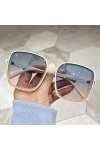CSRP Créateur de Mode Lunettes de Soleil carrées Femme rétro Vintage dégradé Lunettes de Soleil Femme Verres Transparents-Ble