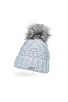 Neverless® - Bonnet tricoté pour femme - Doublure polaire - Pompon en fourrure synthétique - Bonnet dhiver tricoté - Bonnet 