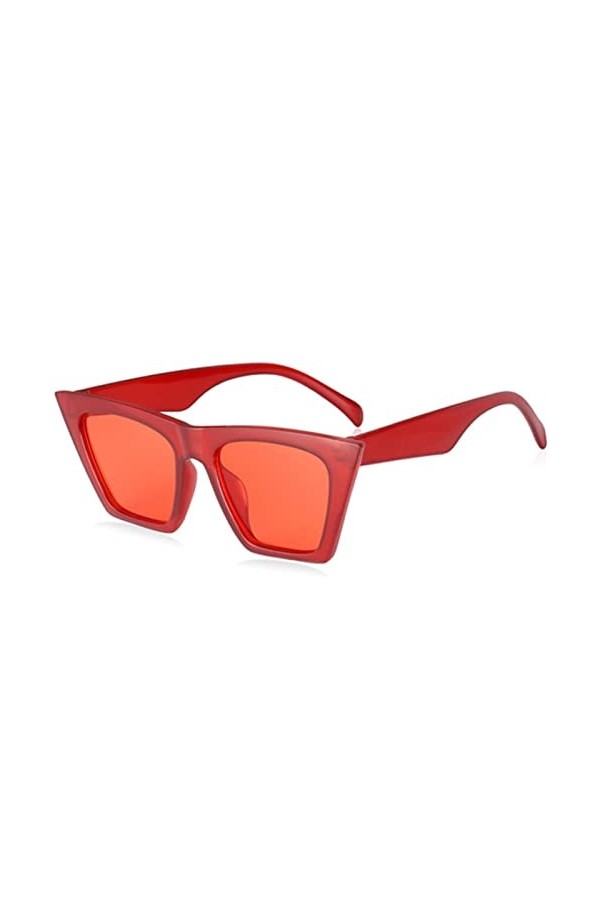 CSRP New Square Lunettes de Soleil Femmes Noir Marque Designer Lunettes de Soleil Femme Voyage Pilote Gradient Mode-Rouge,Aut