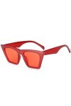 CSRP New Square Lunettes de Soleil Femmes Noir Marque Designer Lunettes de Soleil Femme Voyage Pilote Gradient Mode-Rouge,Aut