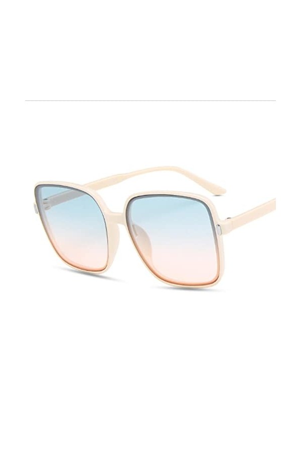 CSRP Créateur de Mode Lunettes de Soleil carrées Femme rétro Vintage dégradé Lunettes de Soleil Femme Verres Transparents-Ble