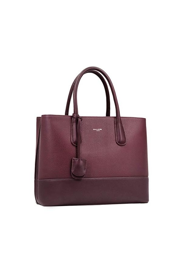 David Jones - Grand Sac à Main Femme Elegant - Sac PU Style Cuir Véritable - Cabas Fourre-Tout à 2 Compartiments Poches Multi