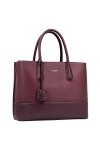 David Jones - Grand Sac à Main Femme Elegant - Sac PU Style Cuir Véritable - Cabas Fourre-Tout à 2 Compartiments Poches Multi