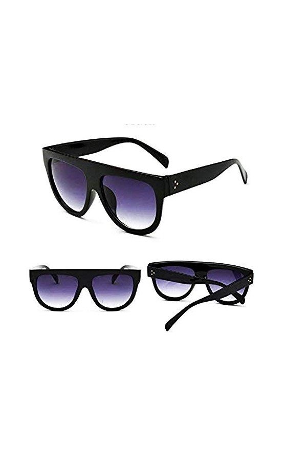 Lunettes de soleil carrées - femme - unisexe - polarisées uv400 - noir - idée cadeau de Noël et danniversaire