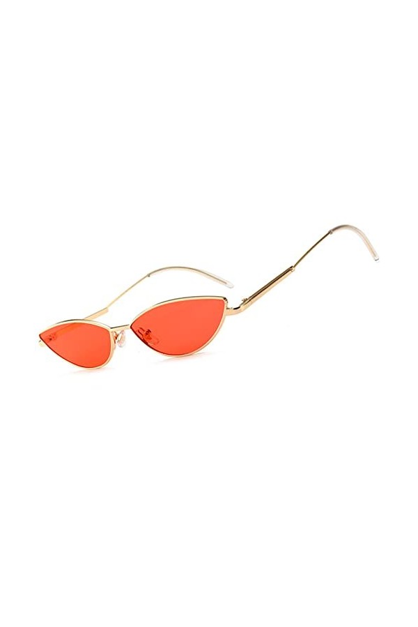 OGOBVCK Lunettes de soleil ovales Petit Arc Temple Fine Bord métallique Classique Style rue Eyewear Hippie Party Hommes Femme