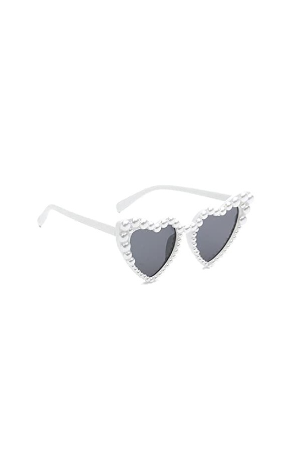 NAIXUE Lunettes de soleil en perles œil de chat pour femme - Lunettes de soleil bling - Pour enterrement de vie de jeune fill