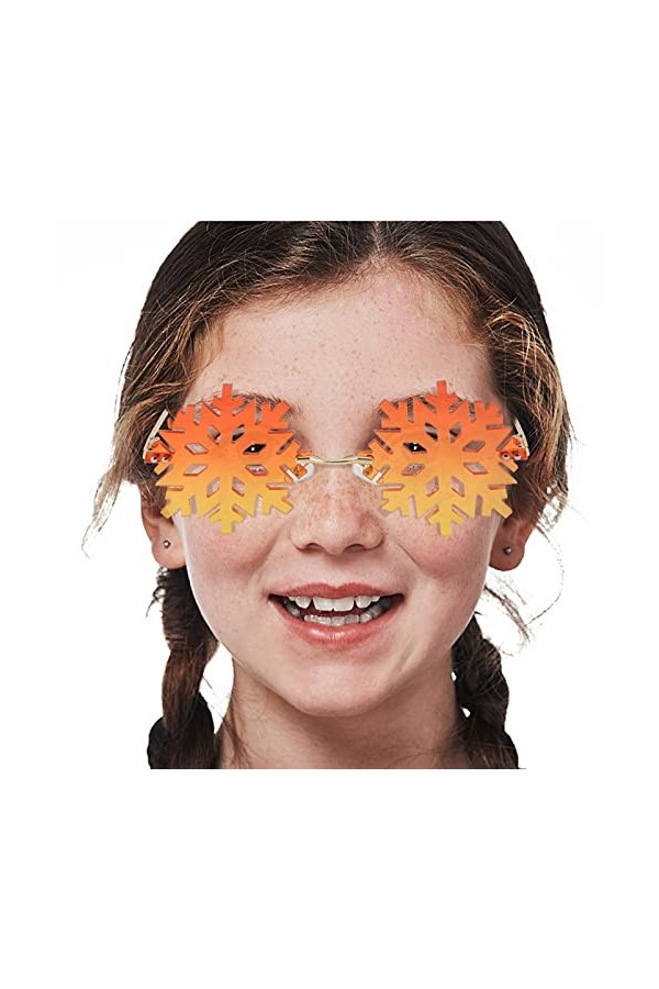 SOIMISS Décor Vintage Lunettes Flocons Lunettes De Soleil Orange 1Pc Lunettes De Soleil de Mode De Lunettes Gradient Lunettes