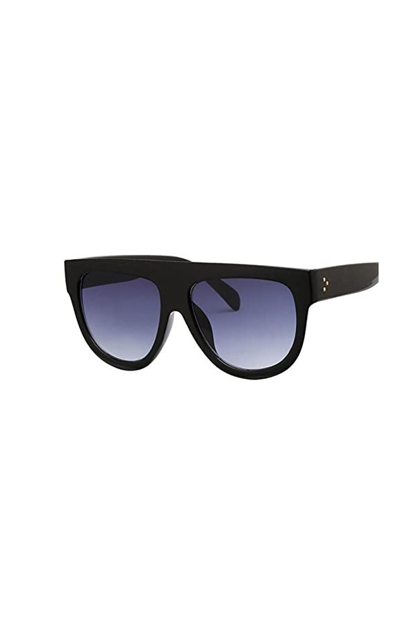 Cadre surdimensionné Nuances Noires Lunettes de Soleil carrées Femmes Ovale Vintage Mode Lunettes de Soleil Femme-Noir