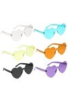 CHILDWEET 6 Pièces Lunettes De Soleil Coeur Lunettes De Mode Pour Femmes Lunettes De Soleil Couleur Bonbon Lunettes De Soleil