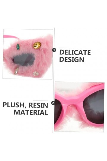 CALLARON Lunettes De Soleil Pour Femmes Lunettes De Soleil En Peluche Lunettes De Velours De Lunettes De Soleil Mignonnes Lun