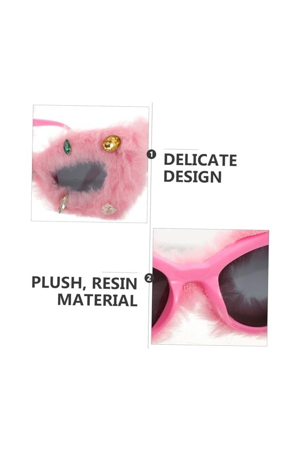 CALLARON Lunettes De Soleil Pour Femmes Lunettes De Soleil En Peluche Lunettes De Velours De Lunettes De Soleil Mignonnes Lun