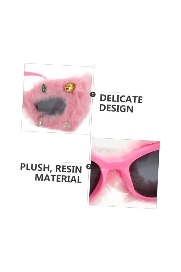 USHOBE Lunettes De Soleil Moelleuses Lunettes De Soleil Œil De Chat Floues Jolies Lunettes De Soleil Pour Femmes Lunettes De 