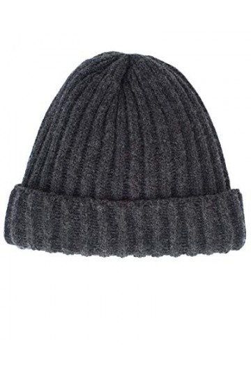 FosterNatur, Bonnet en laine mérinos pour homme et femme - 100 % laine, anthracite, taille unique