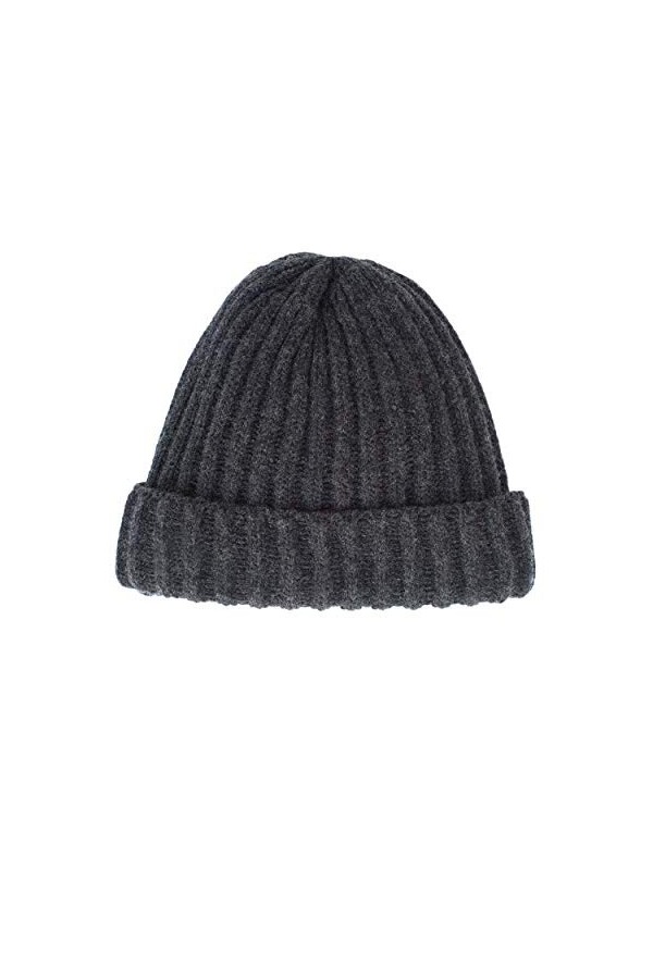 FosterNatur, Bonnet en laine mérinos pour homme et femme - 100 % laine, anthracite, taille unique