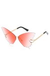 Lunettes de soleil en forme de papillon pour femme - Lunettes de soleil classiques sans bord - Lunettes de soleil amusantes -
