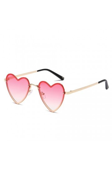 Lunettes De Soleil sans Monture en Forme De Cœur pour Femmes, à La Mode, sans Cadre, Uv400, Nouvelle Collection 2023 Color:Pi