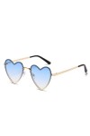 Lunettes De Soleil sans Monture en Forme De Cœur pour Femmes, à La Mode, sans Cadre, Uv400, Nouvelle Collection 2023 Color:Pi