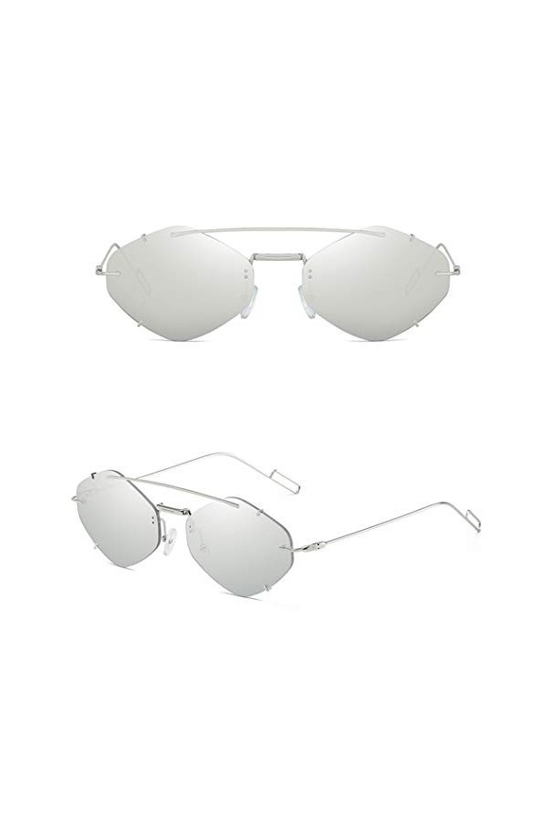 lunettes Nouveau cadre en alliage griffe lunettes de soleil sans monture marque designer Uv400 lunettes de soleil polygonales