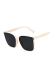 HWRHWR Lunettes de Soleil carrées Femmes rétro Rivet mâle Femelle Grand Cadre Nuances UV400 Lunettes