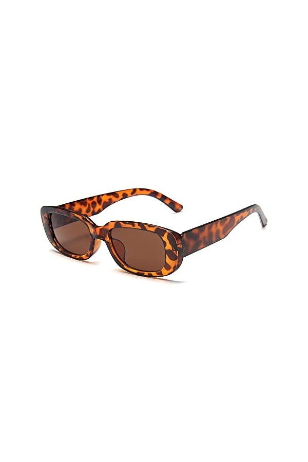 RUGUOA Lunette de Soleil Femme Rectangulaire Vintage Lunettes de Soleil Carre Retro Homme Petite Lunettes de Soleil Protectio