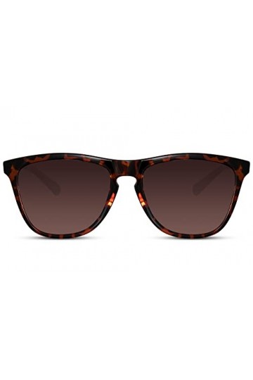 Cheapass Lunettes de soleil Écologiques Femmes Hommes Lunetterie de Léopard Marron Styleé Rectangulaire pour Conduite Cyclism