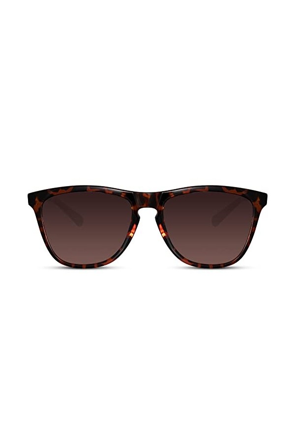 Cheapass Lunettes de soleil Écologiques Femmes Hommes Lunetterie de Léopard Marron Styleé Rectangulaire pour Conduite Cyclism