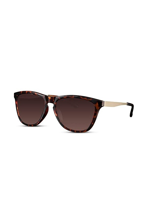 Cheapass Lunettes de soleil Écologiques Femmes Hommes Lunetterie de Léopard Marron Styleé Rectangulaire pour Conduite Cyclism