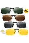 RISVOWO Clip Lunettes de Soleil, 4 Pièces Lunettes de Soleil à Clipser Unisexe, Éblouissement Uv400 Clip Polarisé, Pour Myope