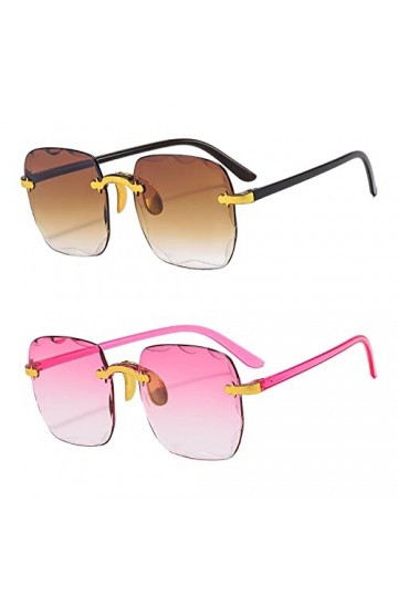 BASTOUR Lunettes de Soleil Rectangulaires Teintées Sans Monture, Classique Mode Rectangle Lunettes de Soleil, Lunettes de Sol