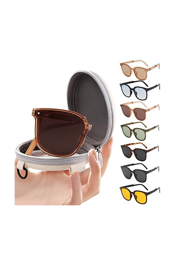 TOYZ Fashion Unisexe Lunettes Soleil Rétro Polarisées Rondes Cercle Solaire Lentille Cadres Légers Uv400 Protect Lunettes Coo