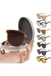 TOYZ Fashion Unisexe Lunettes Soleil Rétro Polarisées Rondes Cercle Solaire Lentille Cadres Légers Uv400 Protect Lunettes Coo