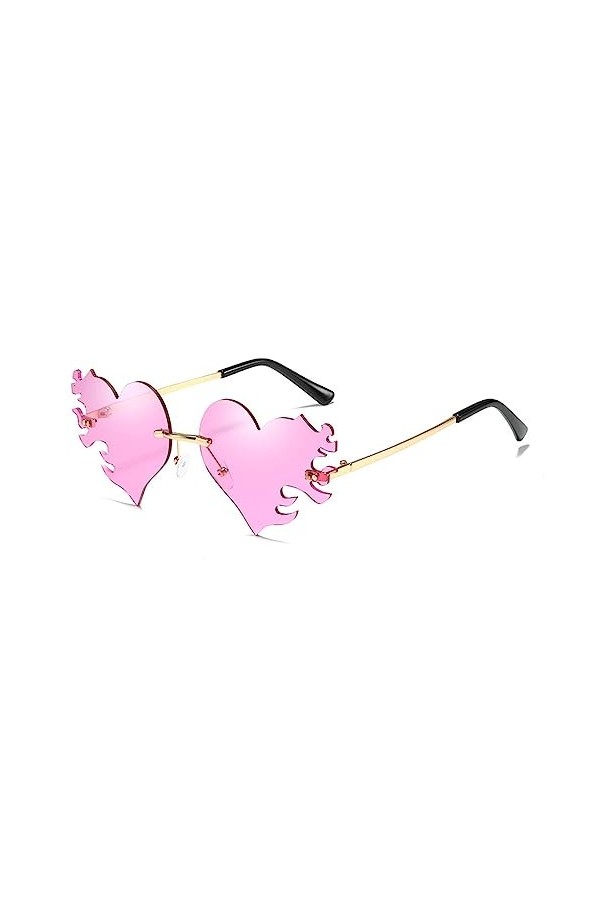 vreplrse Lunettes de Soleil à la Mode Love Heart pour Femmes et Hommes Cadre léger PC Lunettes de Soleil Hommes Lunettes de S