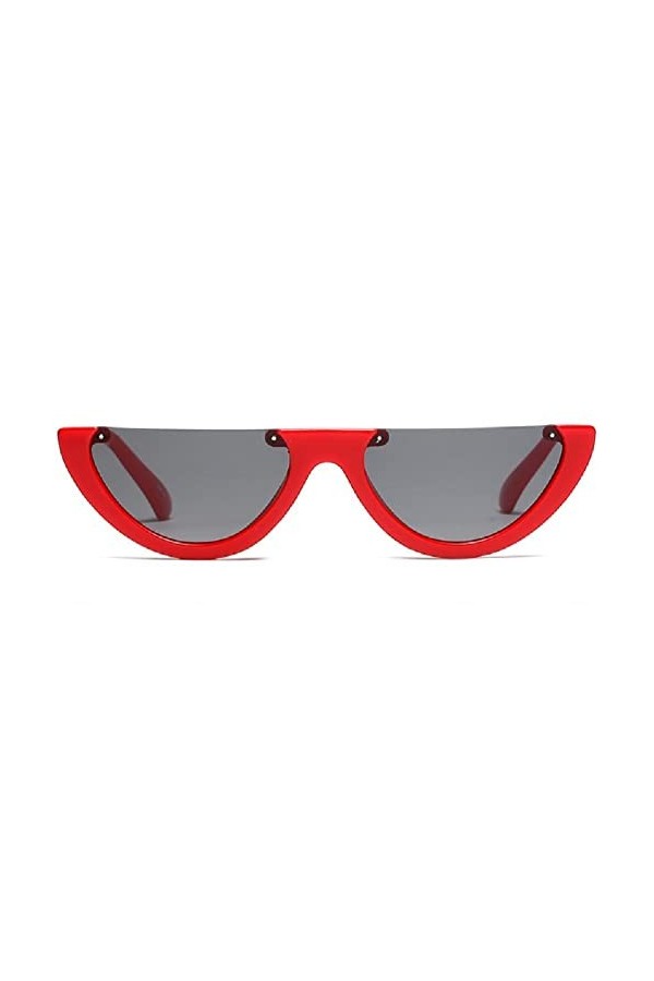 Lunettes de soleil rétro tendance pour femme avec demi-monture triangulaire sans monture - Lunettes de soleil polarisées UV p
