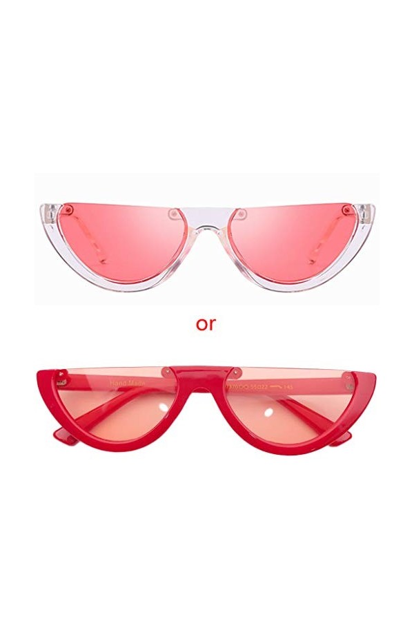 Lunettes de soleil rétro tendance pour femme avec demi-monture triangulaire sans monture - Lunettes de soleil polarisées UV p