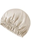 Mommesilk Bonnet de sommeil en soie pour femme - Élastique réglable - 22 momme - En pure soie de mûrier - Marron - Taille Uni