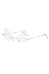 RJSQAQE Lunettes de soleil en forme daile de libellule pour femmes et hommes, sans sans monture, verres cadre, vintag double