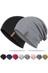 Bonnet pour femme homme et femme - Bonnet doux et fin en coton - Léger et respirant - Longbeanie - Jersey Chemo - Bonnet de c