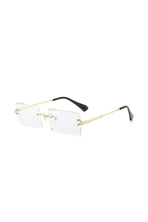 geneic Lunettes de soleil carrées sans monture pour homme et femme
