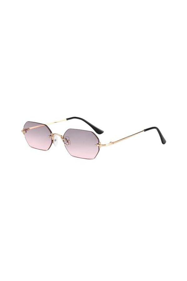 eexuujkl Lunettes de soleil pour femmes, coussinet nasal souple, branches élastiques pour ajustement, lunettes de soleil rect