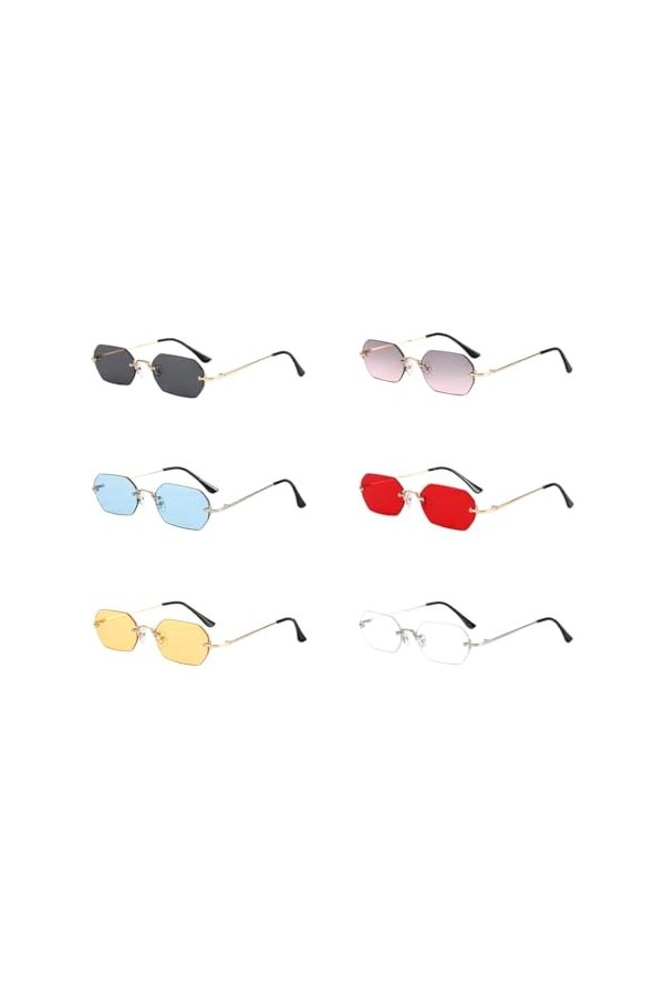 kawehiop Lunettes de soleil confortables et durables pour femmes, antirouille, Anti-Corrosion, rectangulaires, couleur vraie
