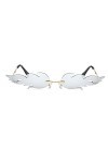 TOSSPER Lunettes De Soleil Flamme Femmes Hommes Rimless Lunettes De Soleil Lunettes Vague Affinez Lunettes De Soleil