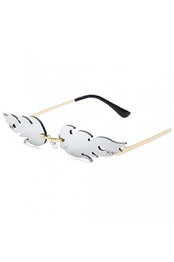 TOSSPER Lunettes De Soleil Flamme Femmes Hommes Rimless Lunettes De Soleil Lunettes Vague Affinez Lunettes De Soleil