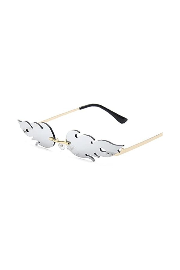 TOSSPER Lunettes De Soleil Flamme Femmes Hommes Rimless Lunettes De Soleil Lunettes Vague Affinez Lunettes De Soleil
