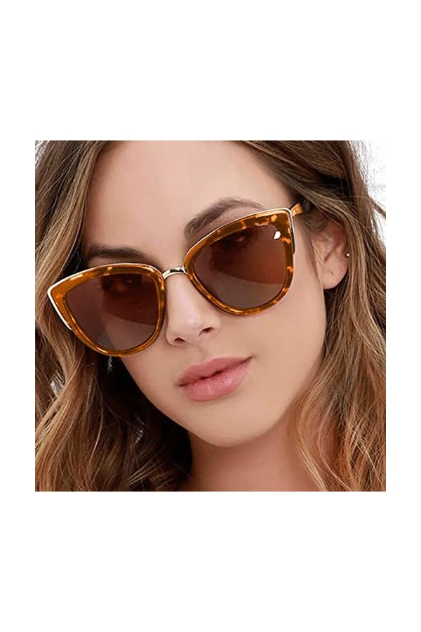 Lunettes de soleil tendance surdimensionnées pour femme - Lunettes de soleil classiques sans monture - Couleurs hippie - Lune