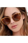 Lunettes de soleil tendance surdimensionnées pour femme - Lunettes de soleil classiques sans monture - Couleurs hippie - Lune