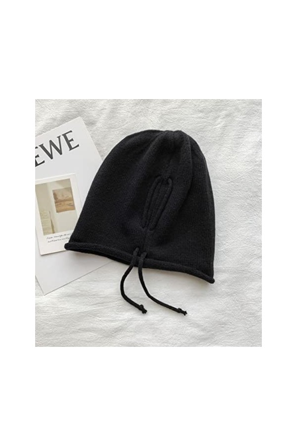 Bysonglezai Knit Chapeaux Casquettes Bonnets Bonnet Tricoté Hiver Plus Velours Chaud Chapeau De Laine pour Femmes All-Match C